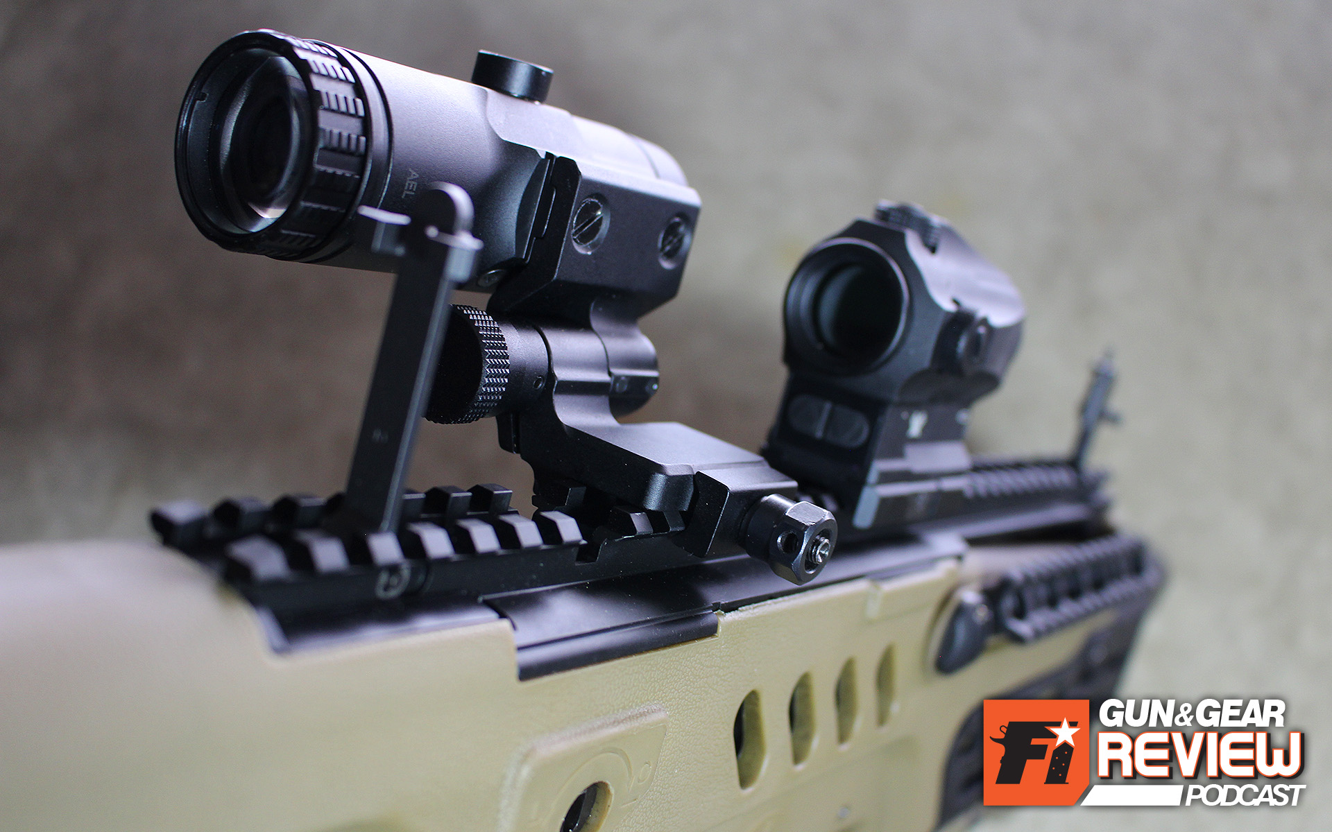 The magnifier flips to the side to allow naked use of the red dot optic, as well as cowitnessed iron sights. Tavor owners just need to be sure to mount the magnifier forward enough the clear the picatinny rail integrated rear sight.
