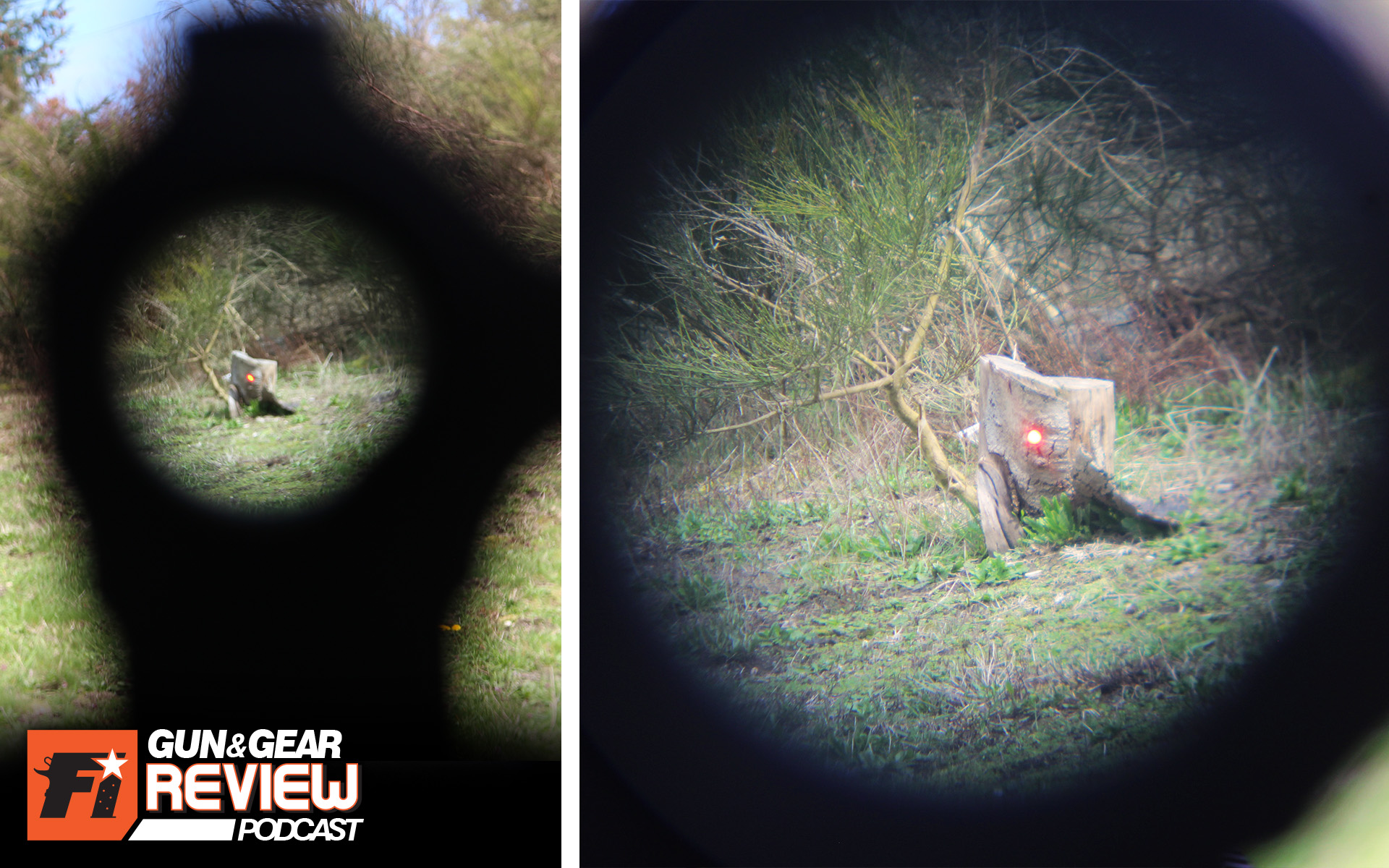 Even at distances inside 50 yards, the magnified view (right) offers more detail than the naked red dot (left). 3x might not be as helpful at 100 yards, but its a hell of a difference than without magnification at all.