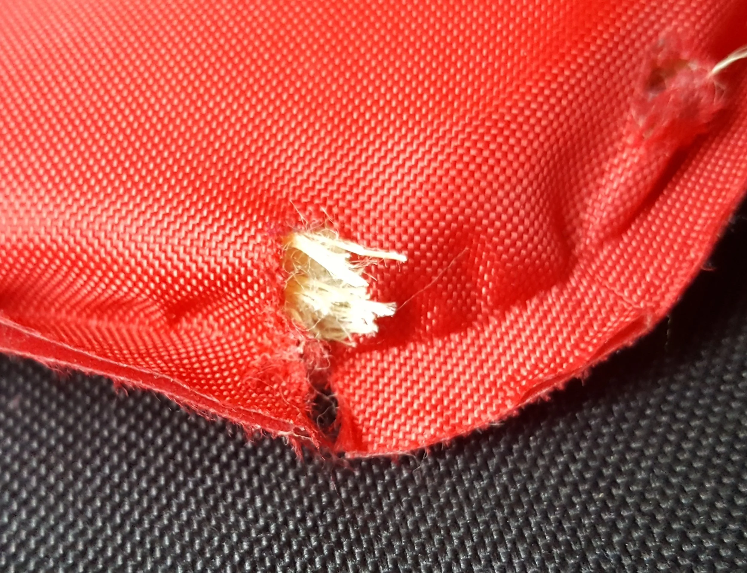 Shot through seam, this might hurt.
