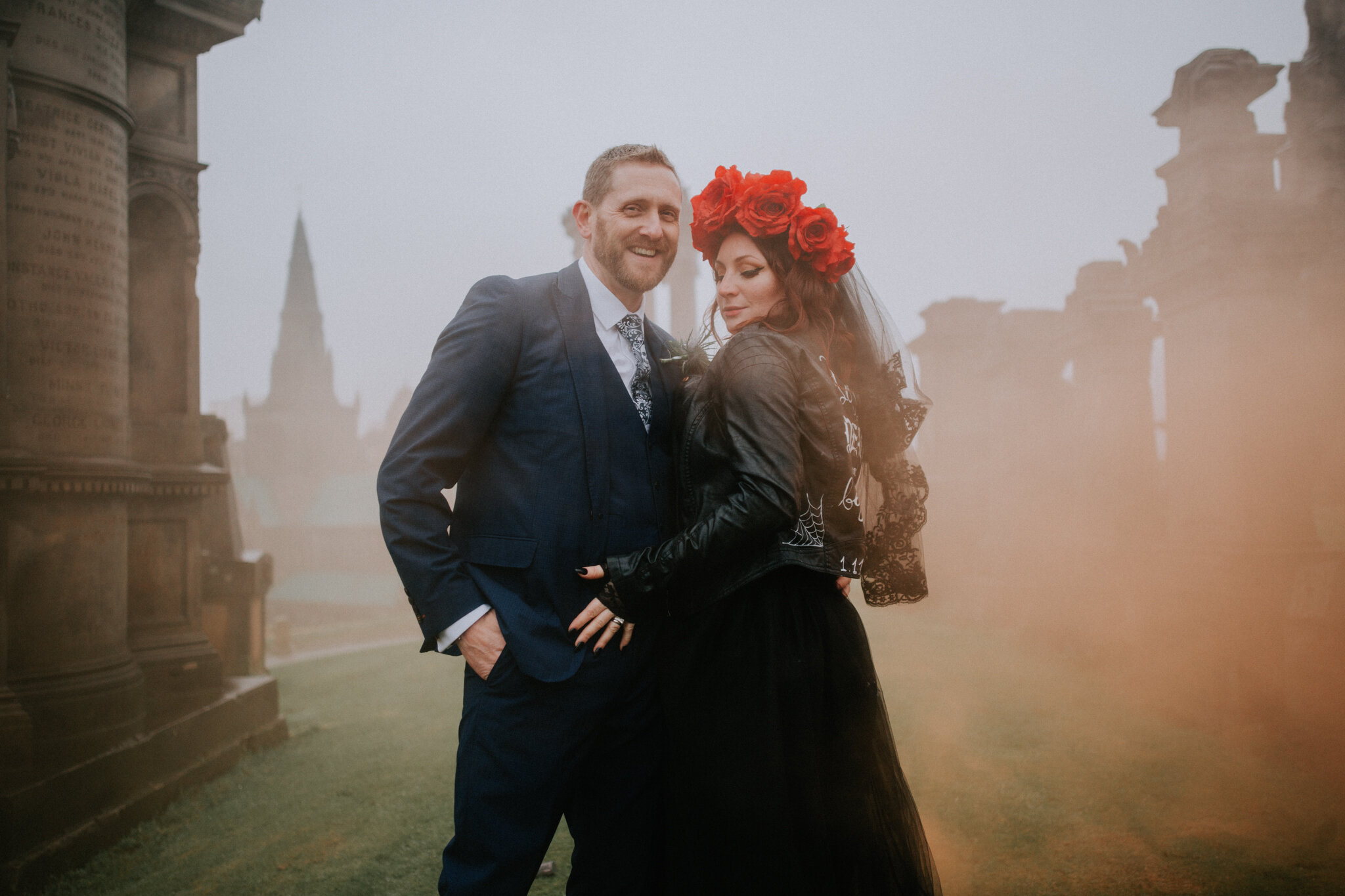 Black & Red Halloween Inspired Quirky City Wedding | Glasgow Wedding  Photographer â€” In the Name of Love Photography