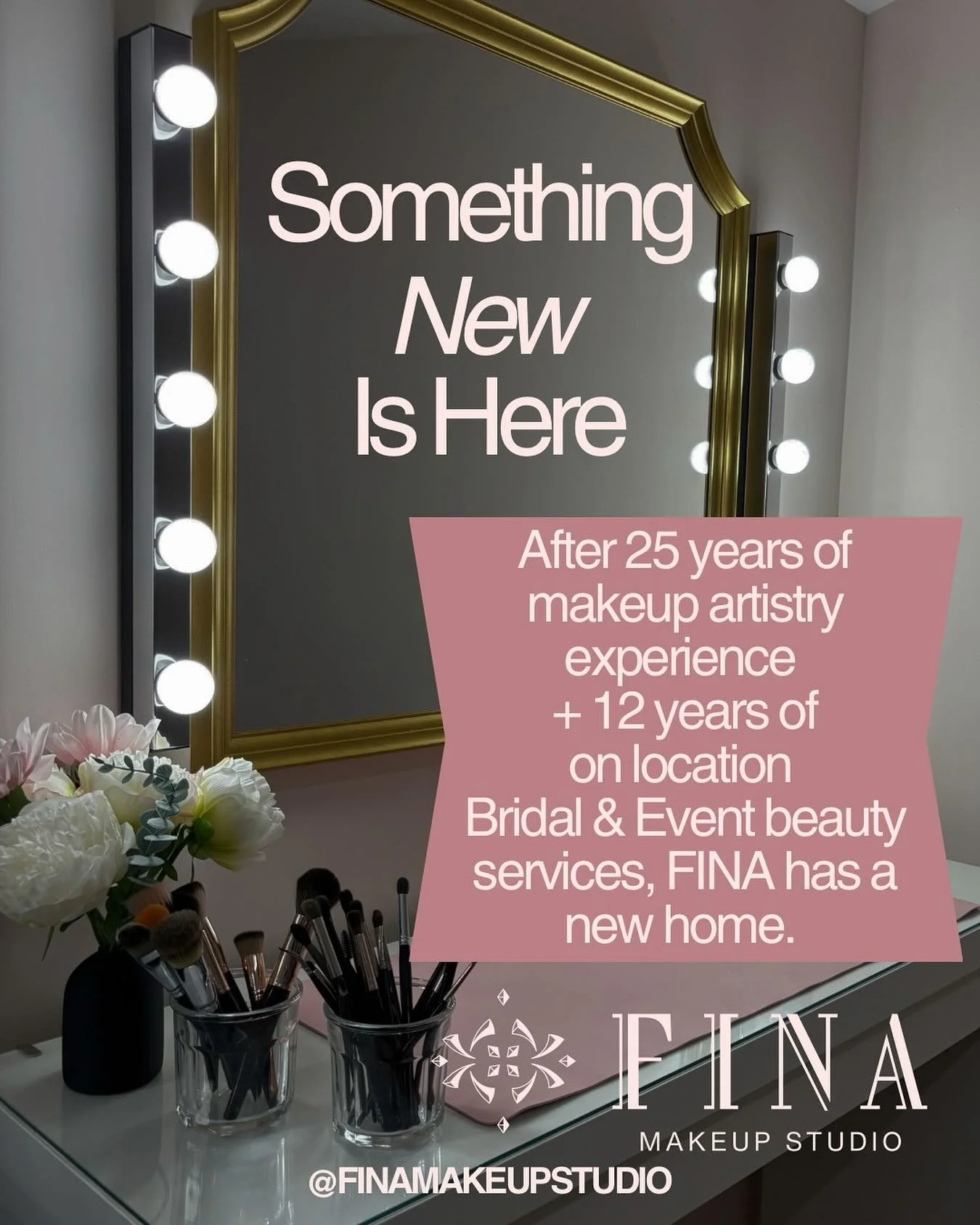 &ldquo;My colours are Blush &amp; Bashful&rdquo; was my cinematic inspo for our very new MAKEUP STUDIO! FINA has a new home and we are so thrilled about it. We will of course continue our on location services but we also look forward to welcoming you