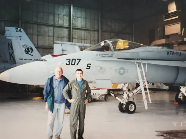 Don and Ken hanging out in the hanger .JPG