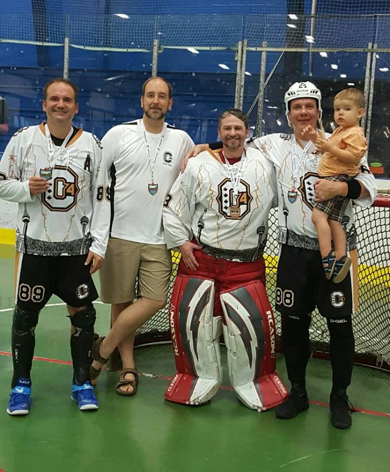 Greg Marotta, James Little (coach), Aaron Campisano and Kevin Clarke