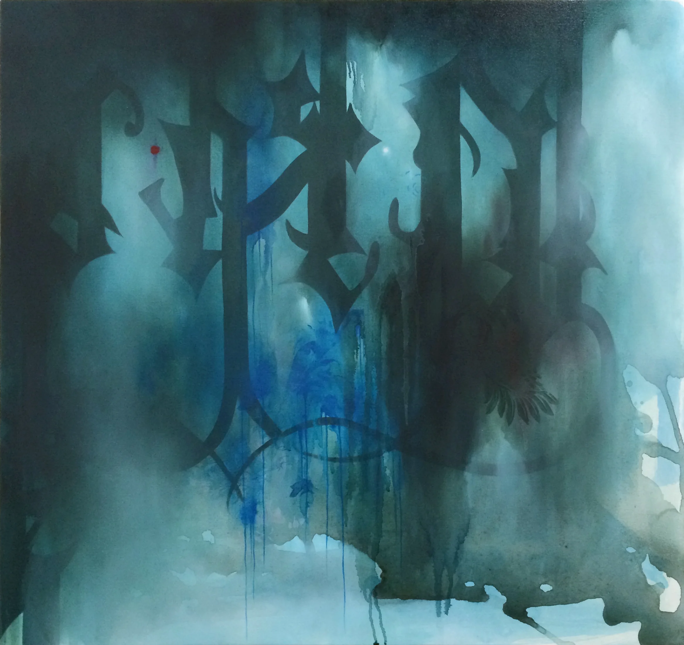 Language of Origin, oil and acrylic on canvas, 28x30 inches