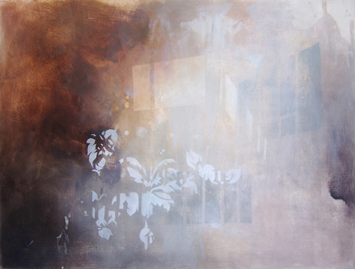 Fog, oil and acrylic on panel, 12x16 inches