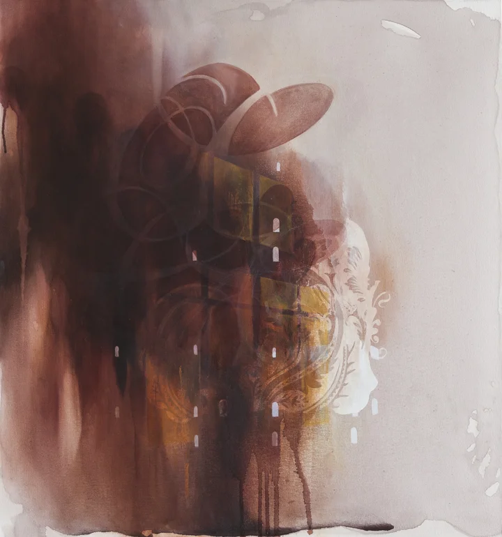 Muddled, oil and acrylic on canvas, 30x28 inches