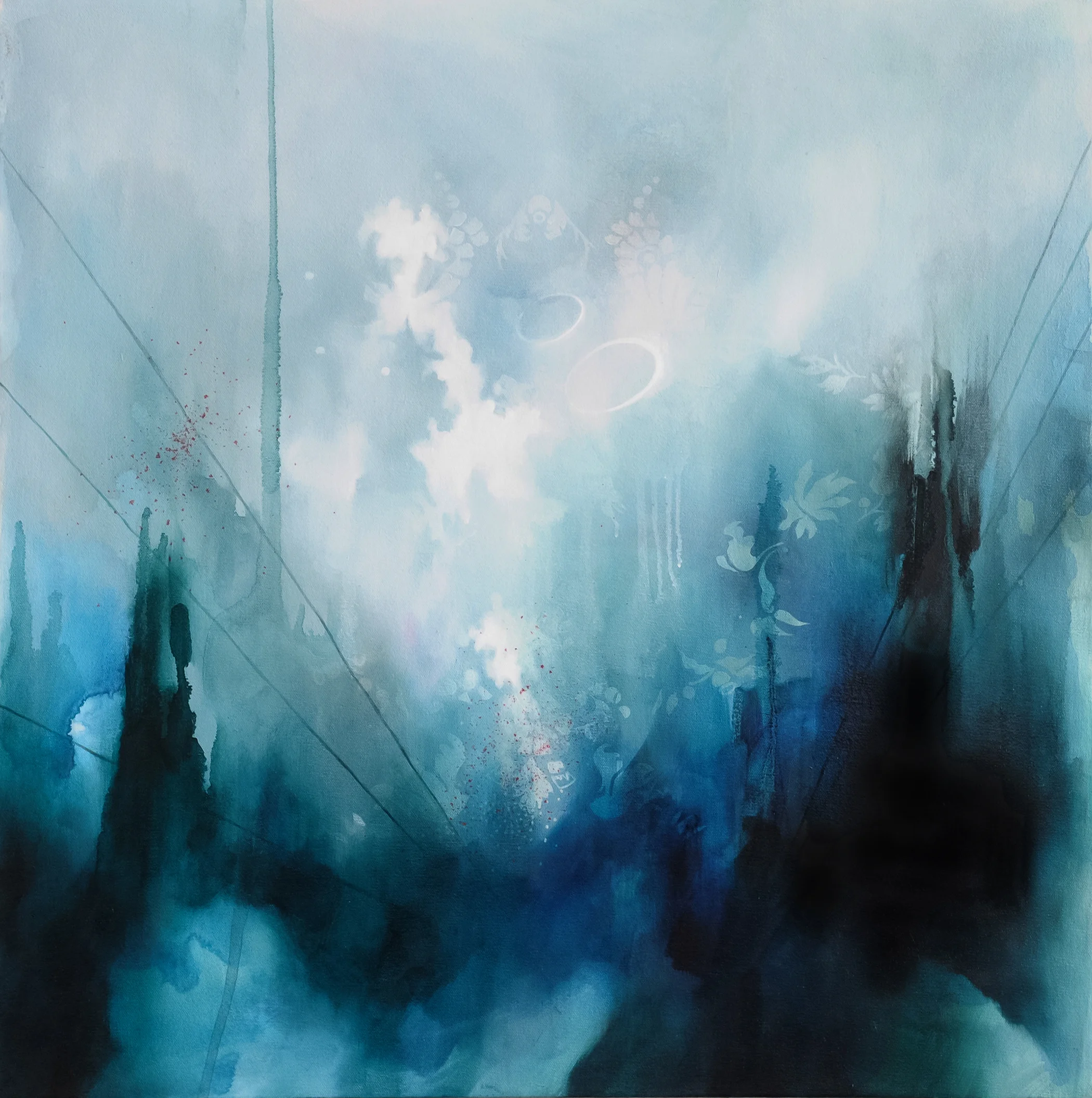 Defy Gravity Oil and acrylic on canvas, 24 x 24 inches, 2013