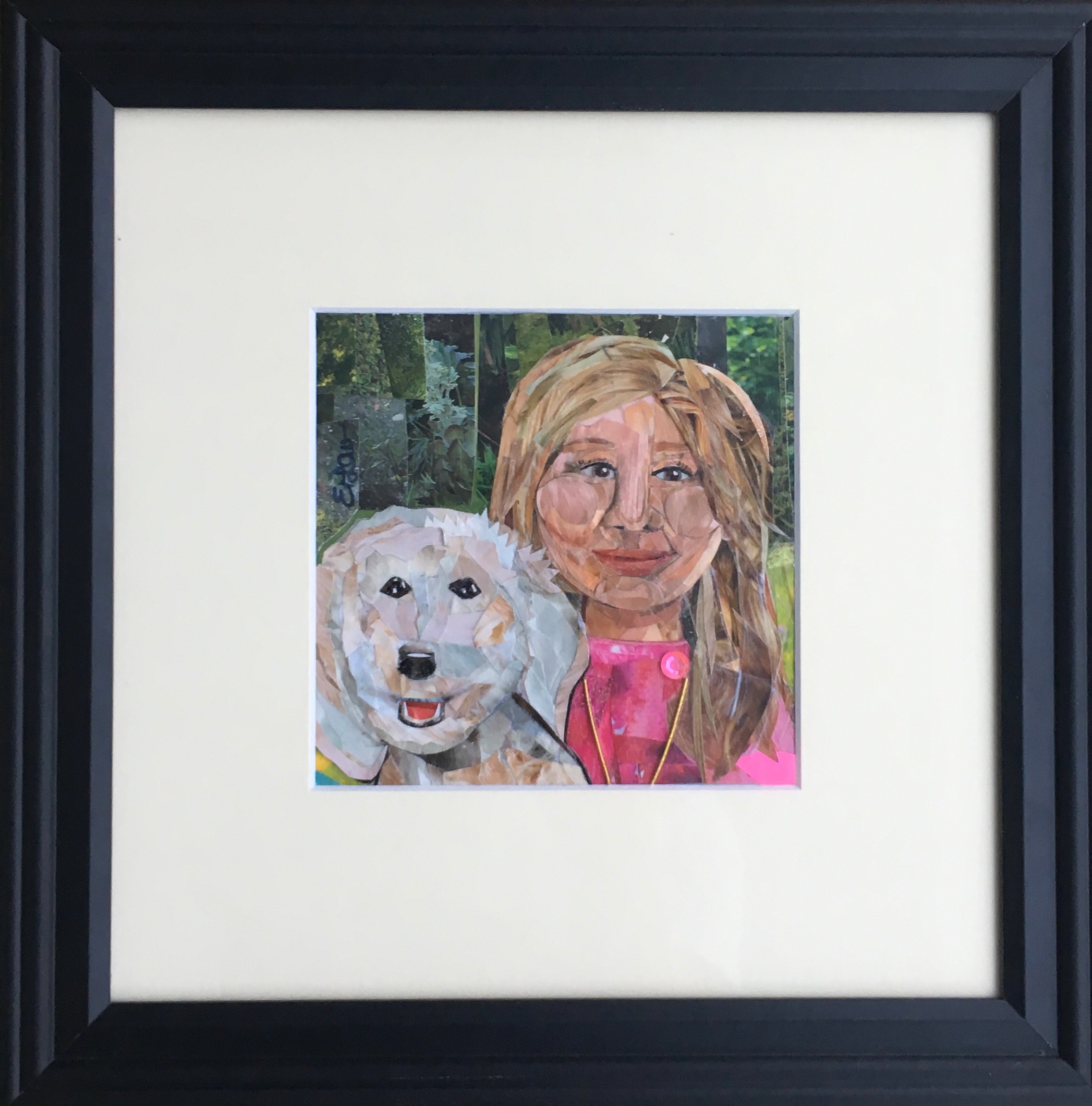 5x5 inch mini, Girl and her Dog, created for a college graduate 2018