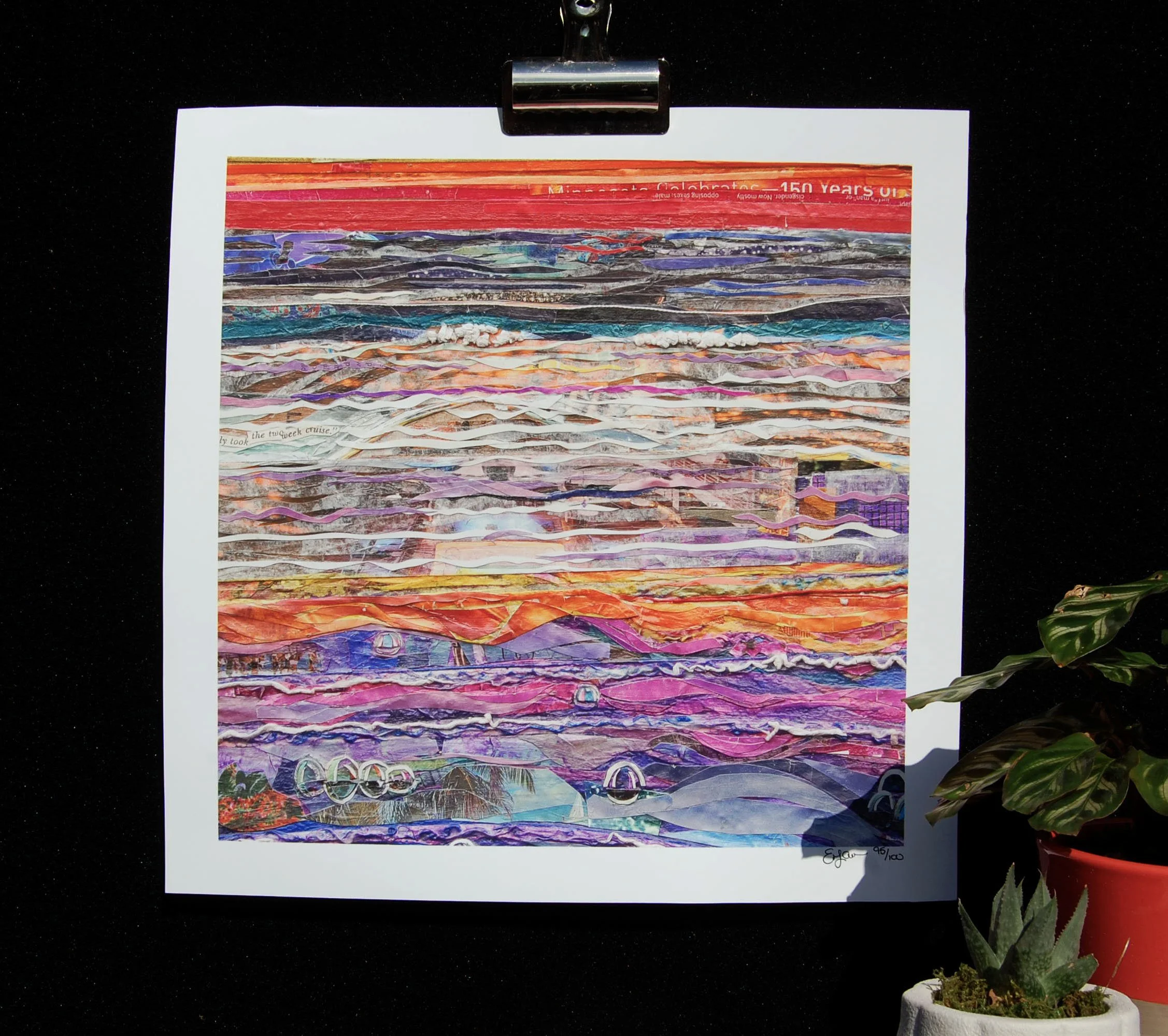 Abstract Sunrise 14x14 reproduction