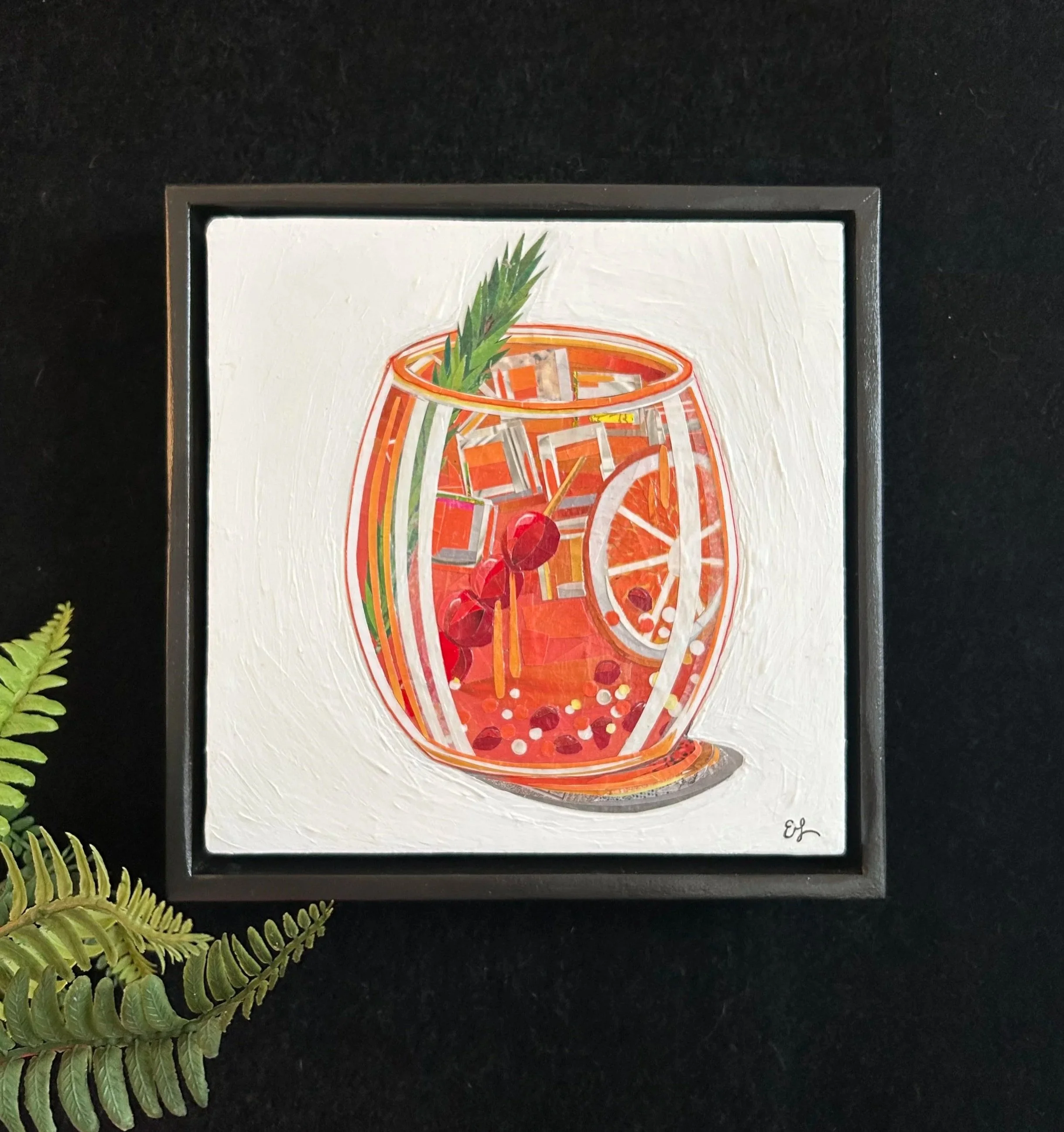 Mistletoe Margarita Original collage