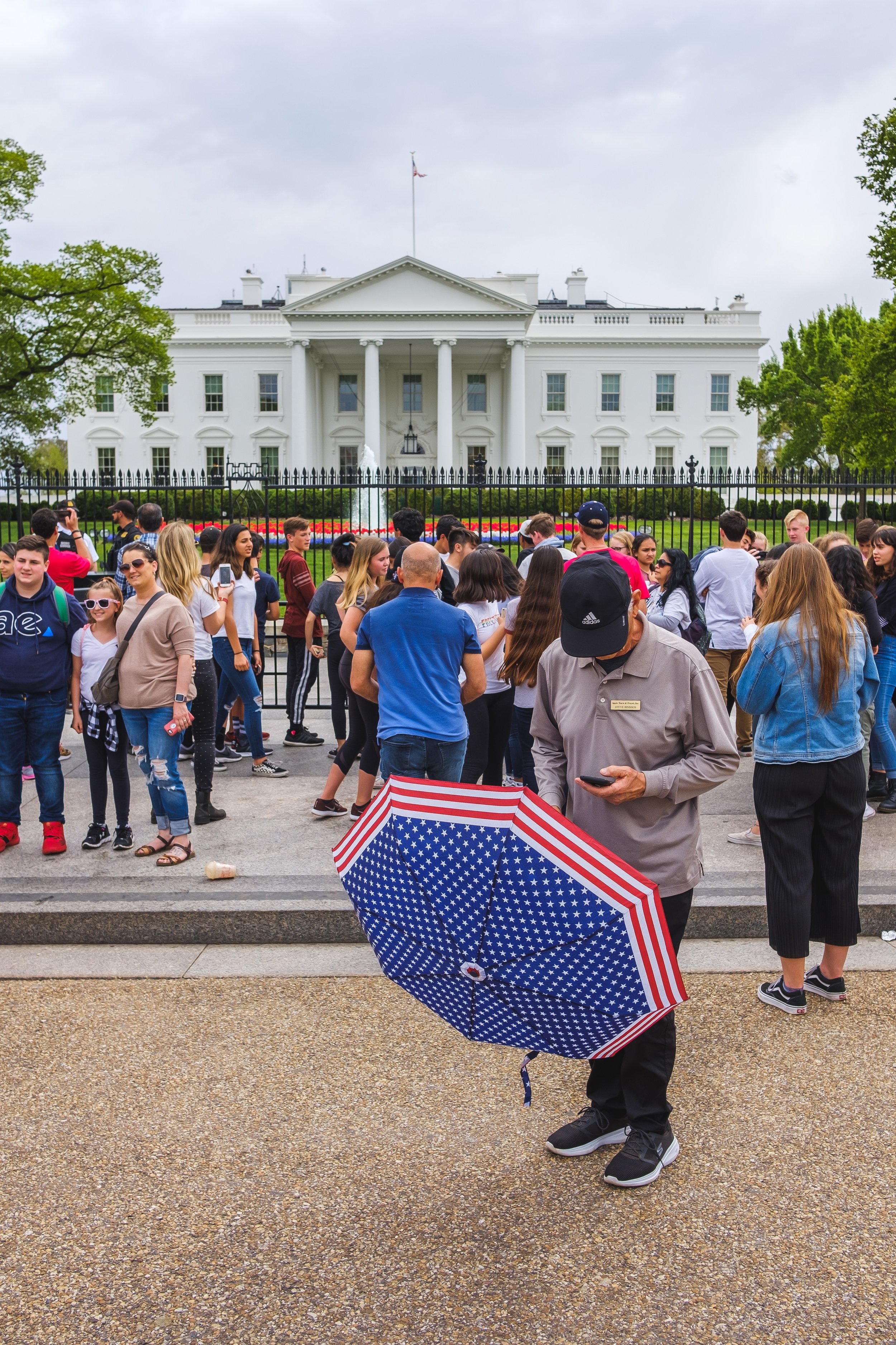  Patriotic umbrella man at the White House. 