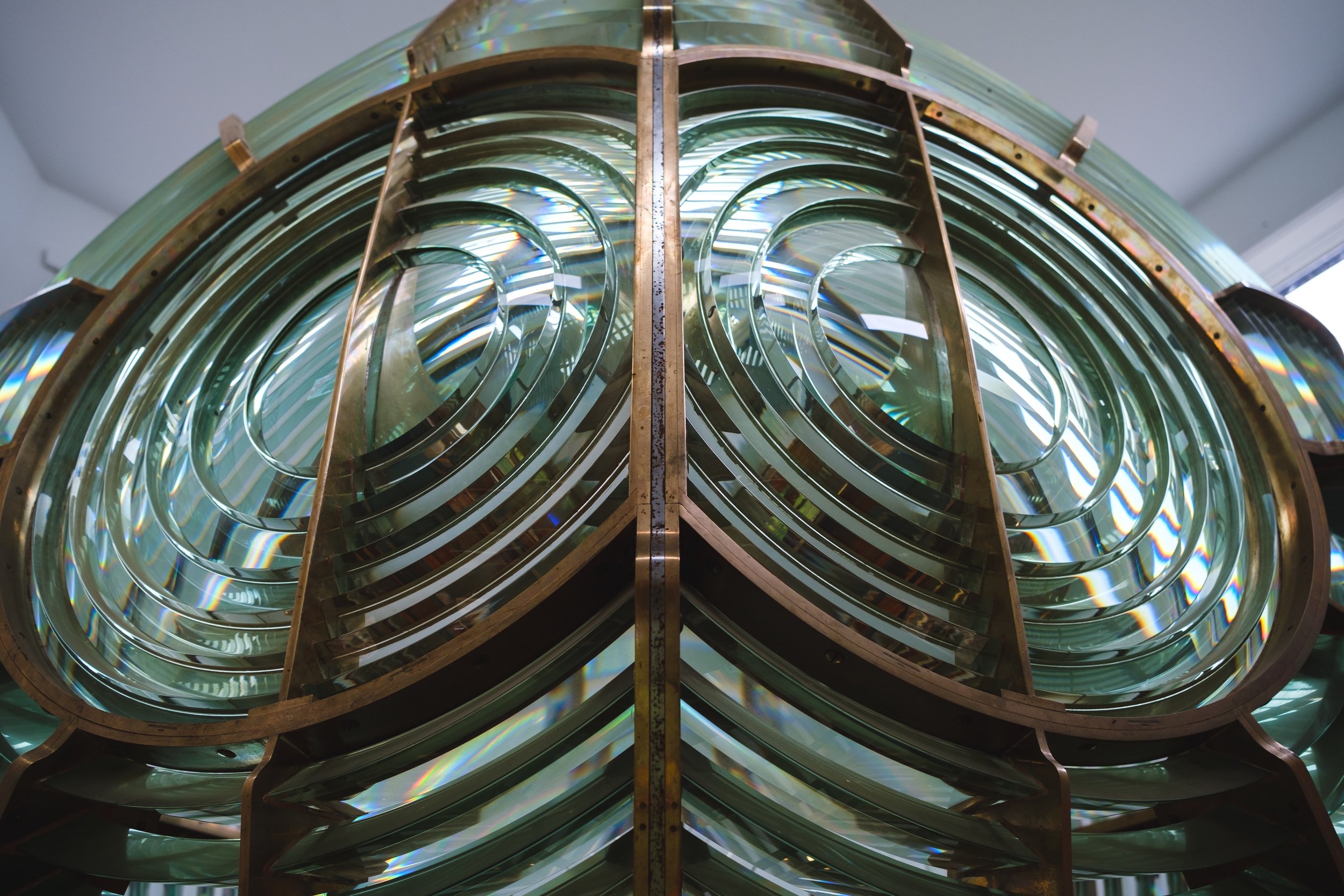  The 3000 pound fresnel lens of the Rock of Ages Lighthouse. 