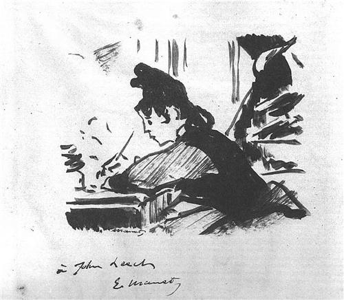 "Woman Writing" by Edward Manet