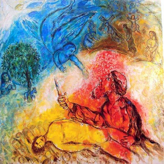"Abraham and Isaac" by Marc Chagall