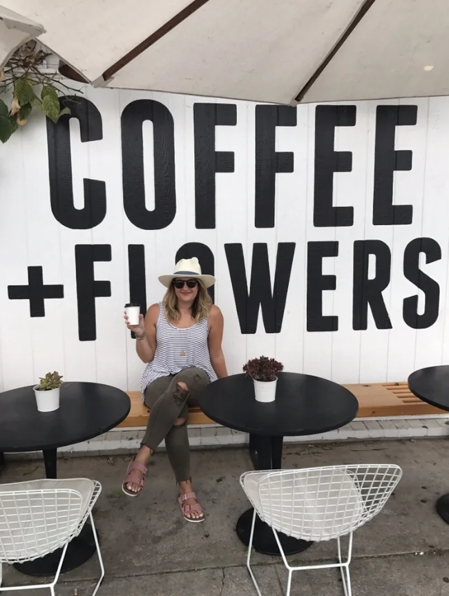 Me in San Diego last year at the cutest coffee shop // Communal Coffee
