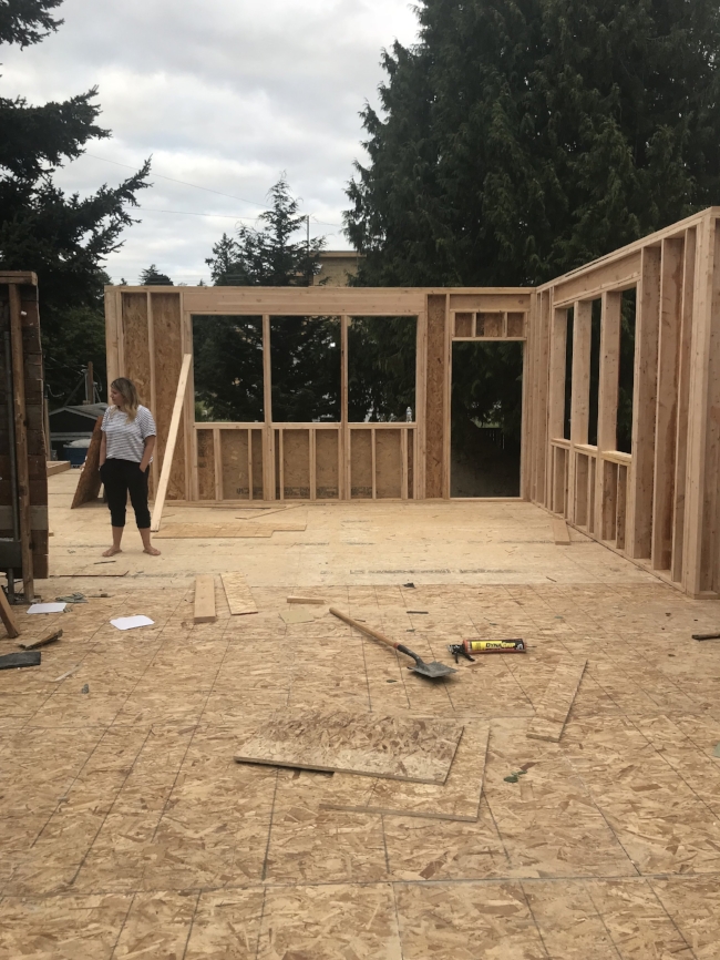  When we first walked into the new addition space, it felt massive to us compared to what it was before. Just so you have context, the size of our house has doubled.  