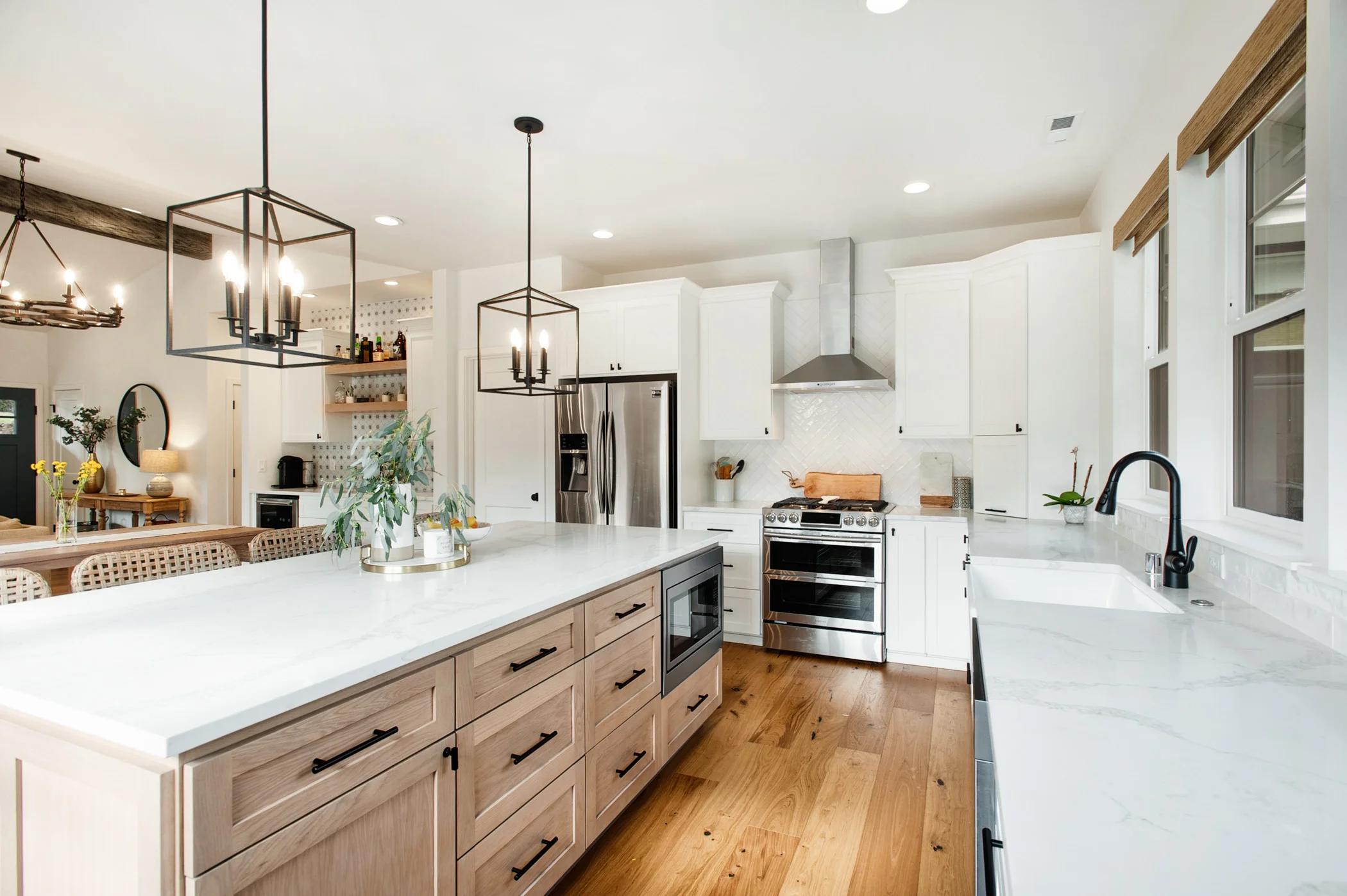 The kitchen is one of my favorite parts about the entire house. I just love how our custom wood stained island turned out.