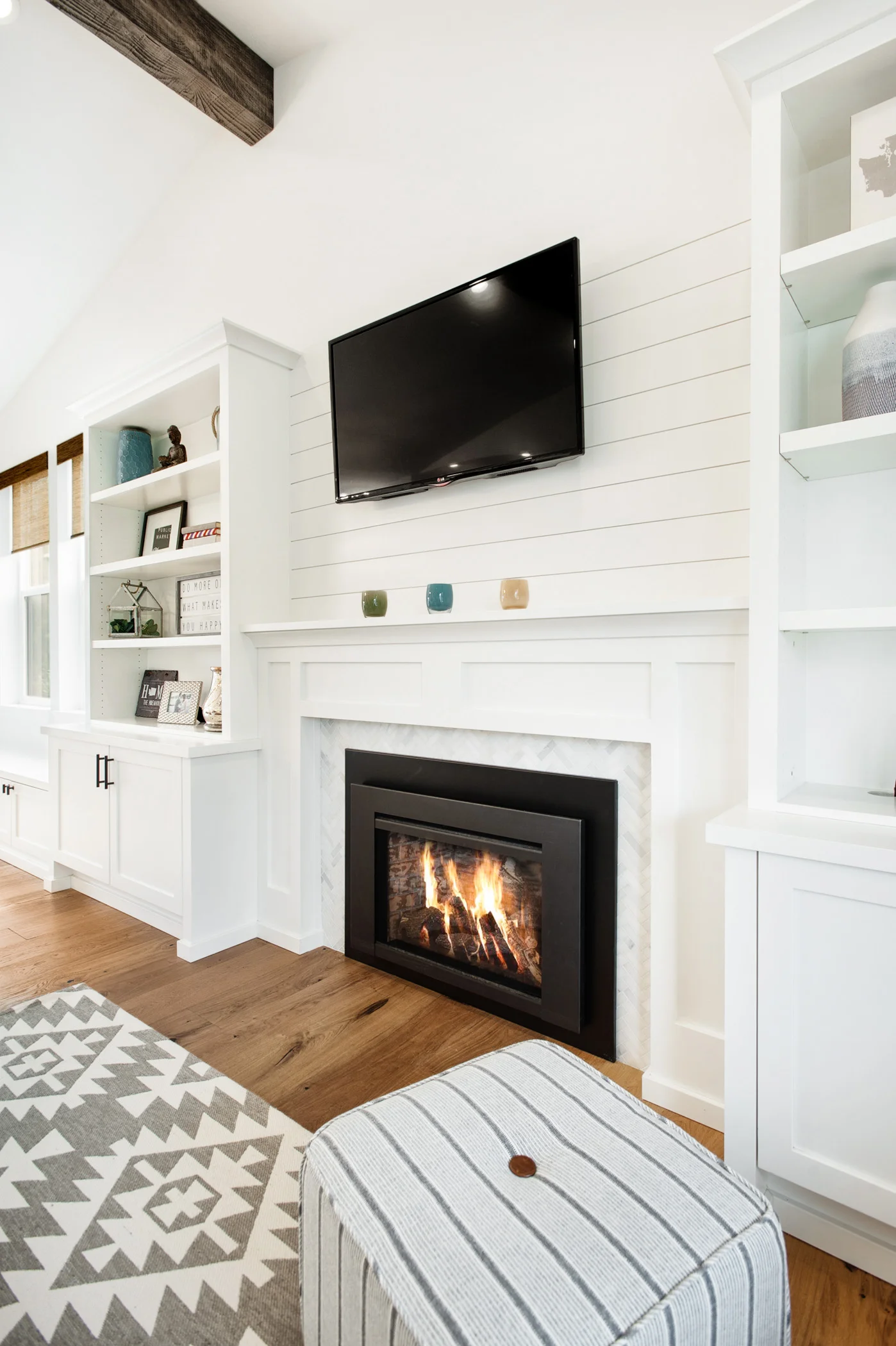 Switching from a wood burning to a gas fireplace was a game changer. It makes the space so much cozier and energy efficient!