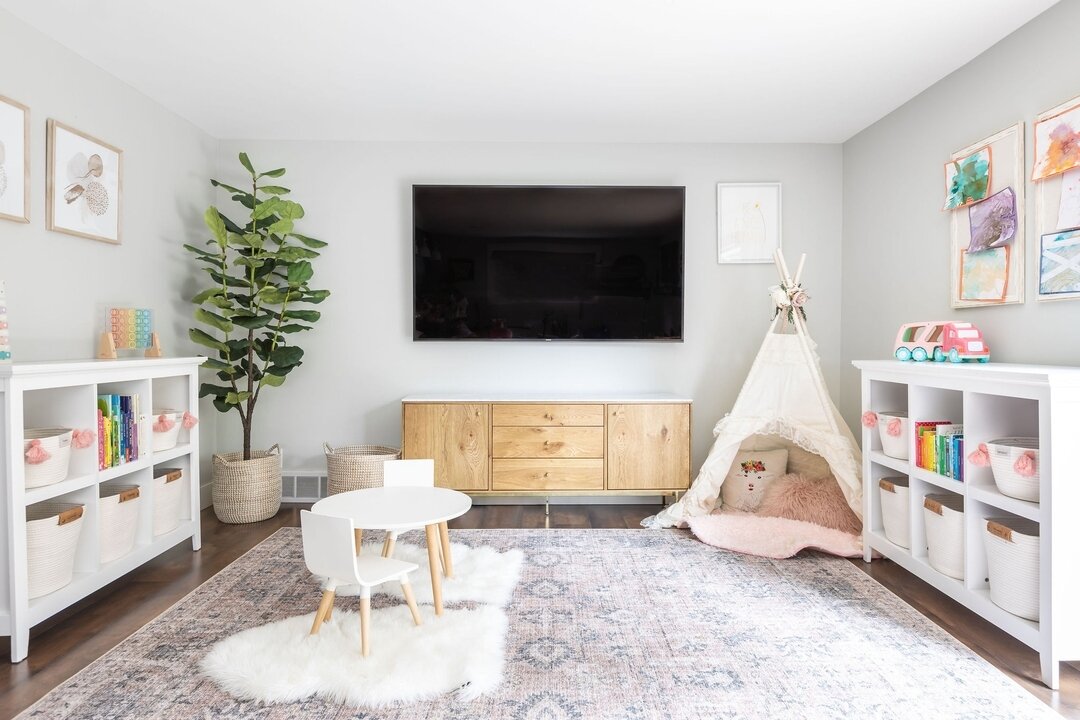 We love a good before &amp; after...especially when it's a project we get to design down to the last detail, such as organizing and color coding the toys and books! 

At Styled Out West, we believe in creating spaces that are not only beautiful, but 