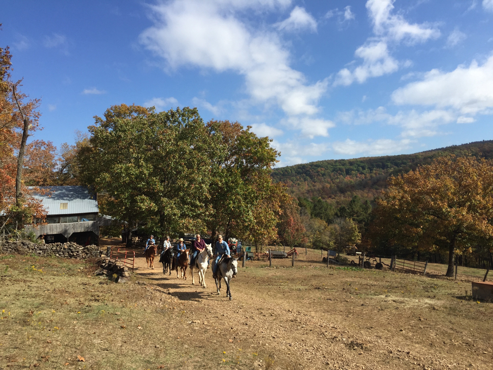 Sunny day horseback riding at Rimrock Cove Ranch