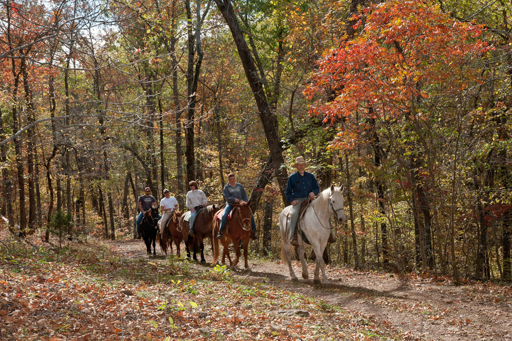  Horseback riding at Rimrock Cove Ranch in the fall 