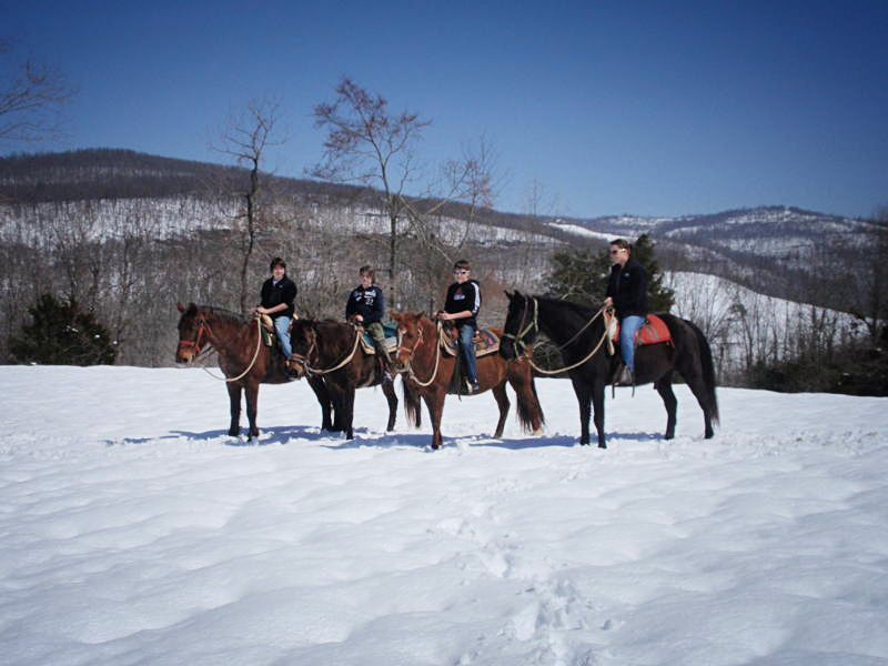  Horseback Riding at Rimrock Cove Ranch in the winter 