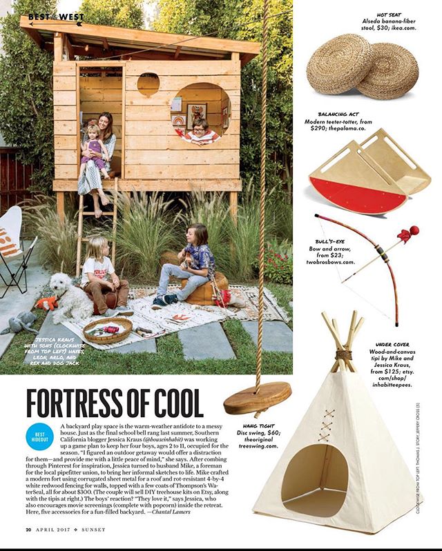 Did you see us in the latest @sunsetmag?! Our friends @houseinhabit and @sunsetmag listed us as one of the must-haves for creating that magical and cool kid fort. And @houseinhabit certainly knows. 🙌🏽✨❤️ Pick up the April issue to read on.