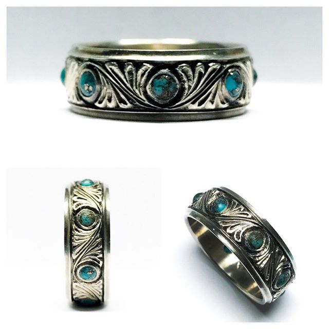When you have a rad cousin wife getting a rad cousin a #ring in #silver and #Arizona #turquoise this is what you do. @casey.riot and @levichristiansen ⚔️❤️