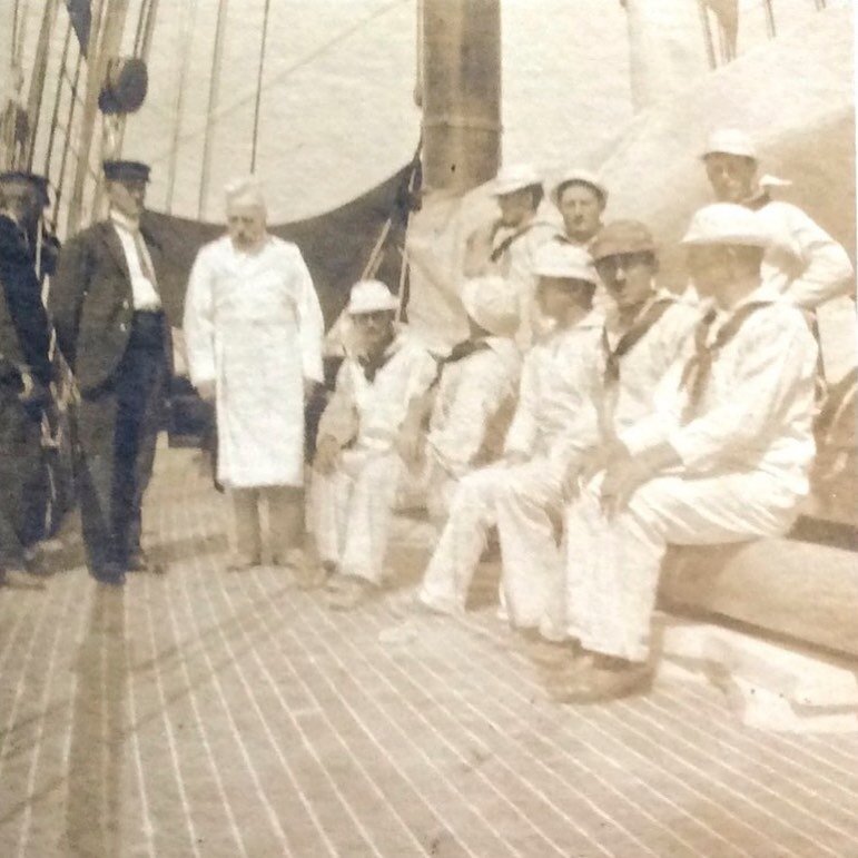 The cook and crew aboard Coronet while in Havana, 1905