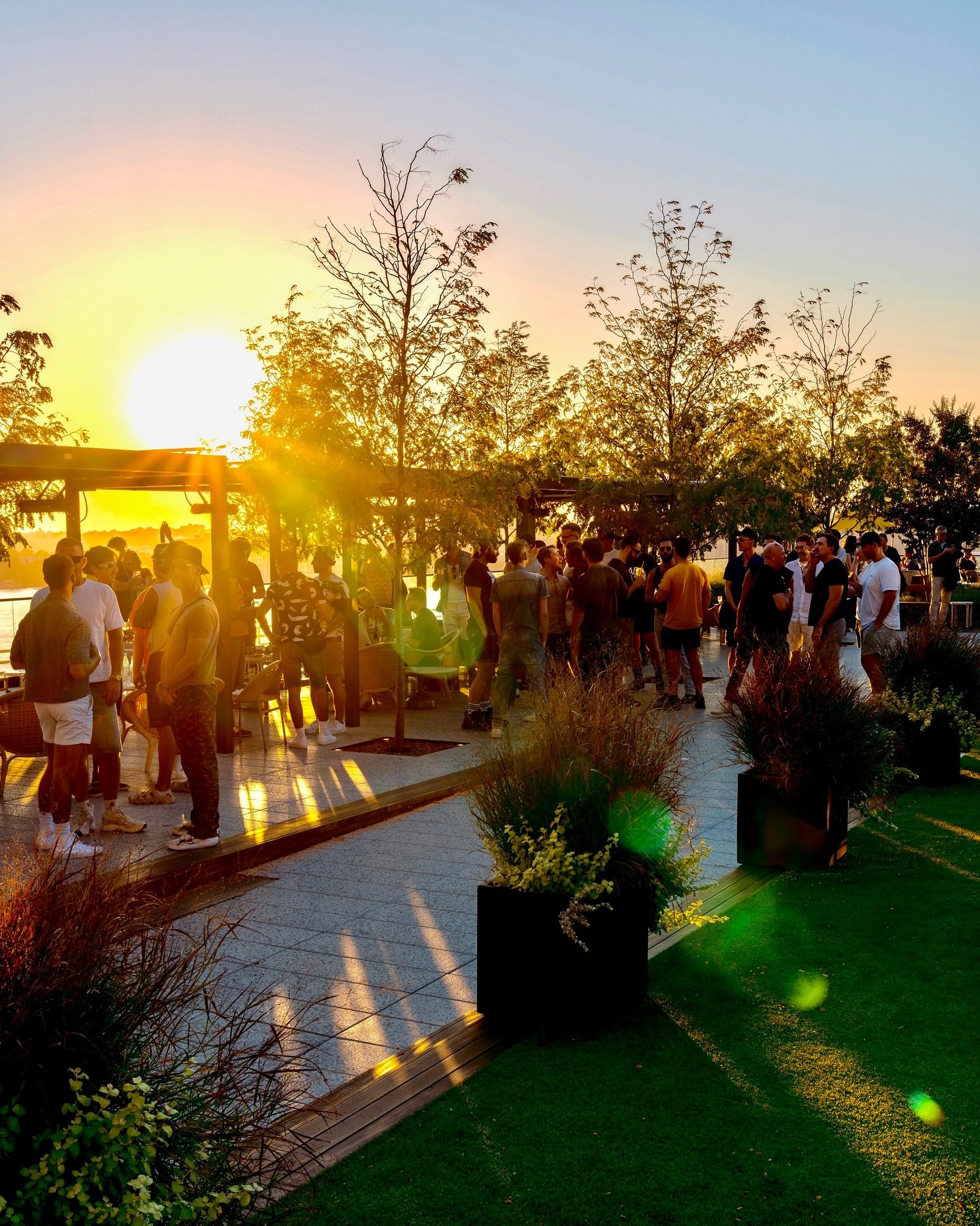 These October sunsets are all about the show. The air feels clear, the light lingers, and colors ripple across the Hudson.