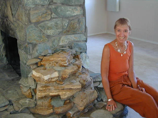 Sitting next to indoor water feature