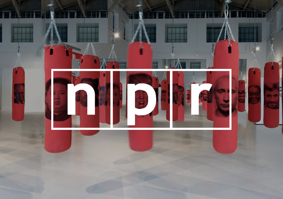 Exhibit Featuring 20 Red Punching Bags Opens At LA Art Show