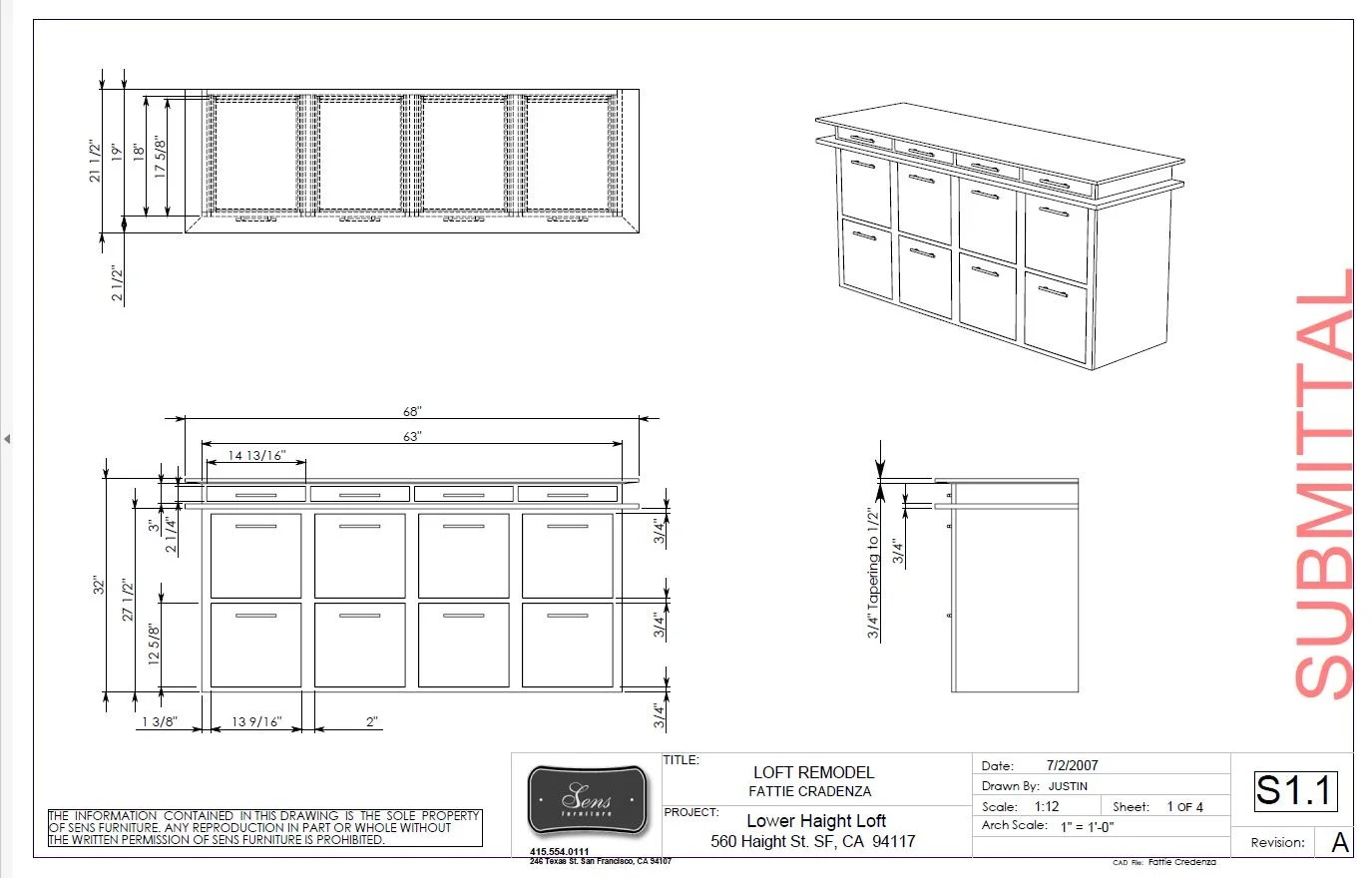 SUBMITTAL DRAWINGS FOR LOWER HAIGHT REMODEL