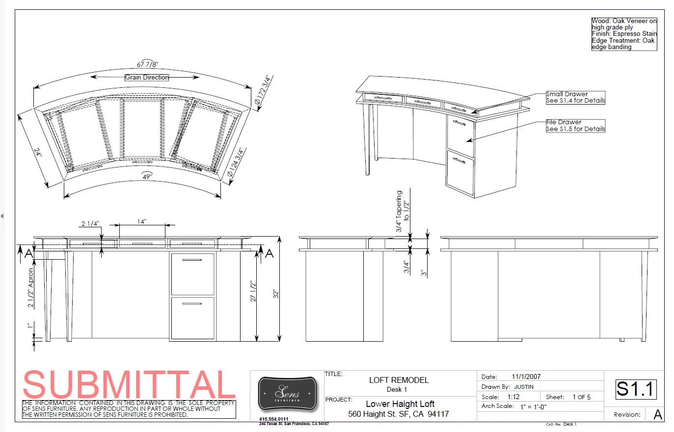 SUBMITTAL DRAWINGS FOR LOWER HAIGHT REMODEL