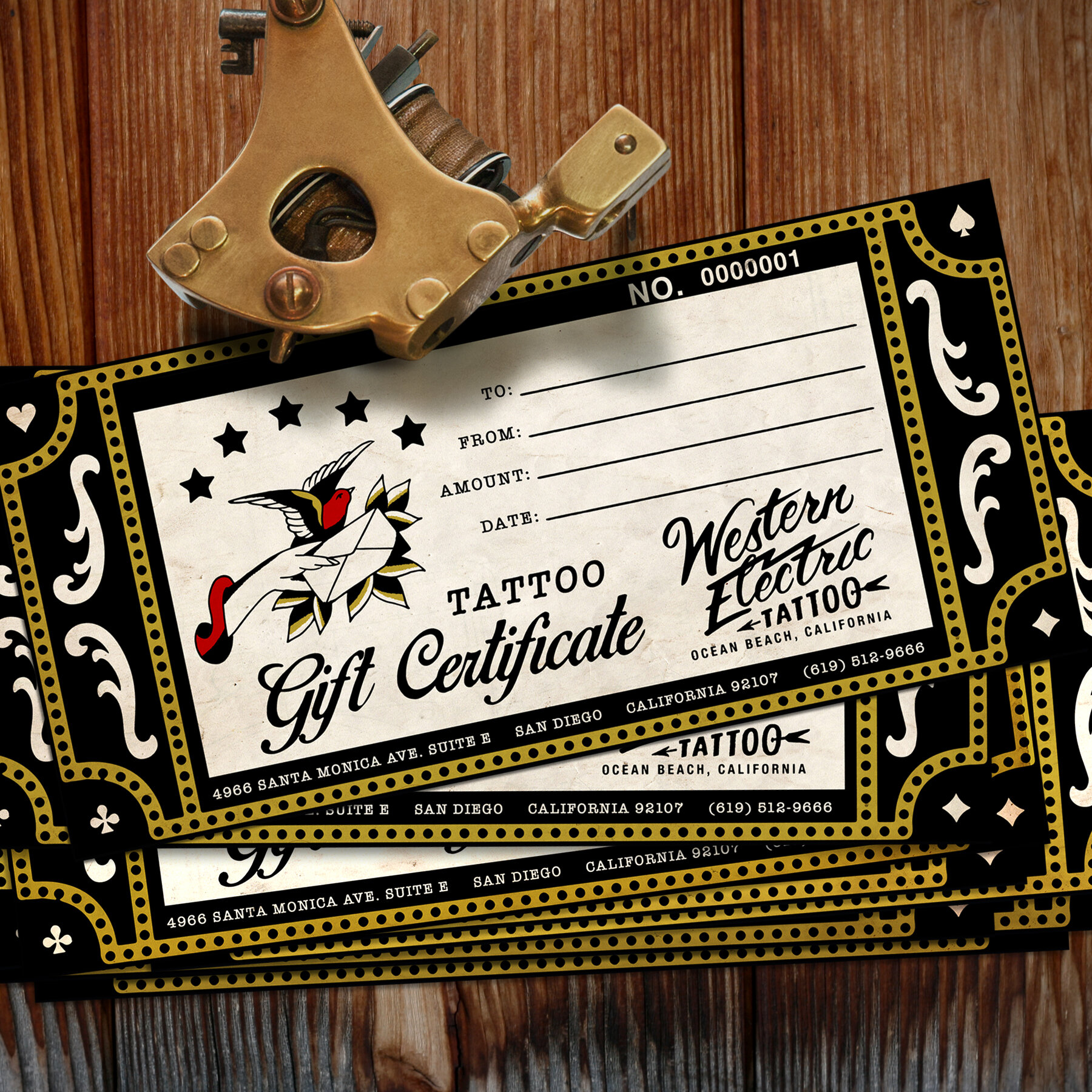 Tattoo Gift Certificate Template  Pink Download Printable PDF   Templateroller