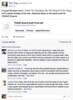 An example of student work posted in the Global Classroom Group and the peer feedback received