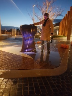 Touchstone: The artwork remembers . Each dawn and dusk the artwork performs a song to the community, which is generated by the number of times a central ‘sensing stone’ is touched the previous day. The artwork was funded by the City of Casey. Image © Ross McLeod.