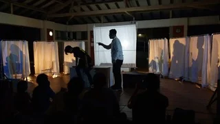 Volunteer-actors from TCT performing in their community. Photo courtesy of Beyond Social Services.