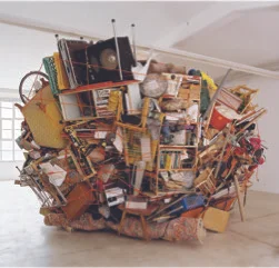 Sean Cordeiro and Claire Healy, Deceased Estate, 2004, collaborative installation of warehouse detritus, 400.0 x 500.0 x 500.0cm.