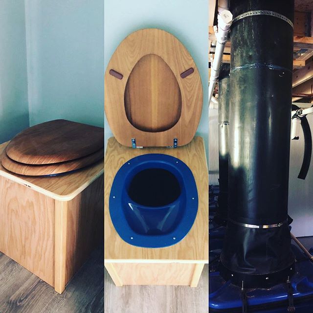 Full Circle composting toilet system installed at our friends&rsquo; new house in North Yarmouth, ME. Urine-diverting; waterless; modular, batch style bins. #fullcirclecompostingtoilet #compostingtoilet #urinediversion #peecycling