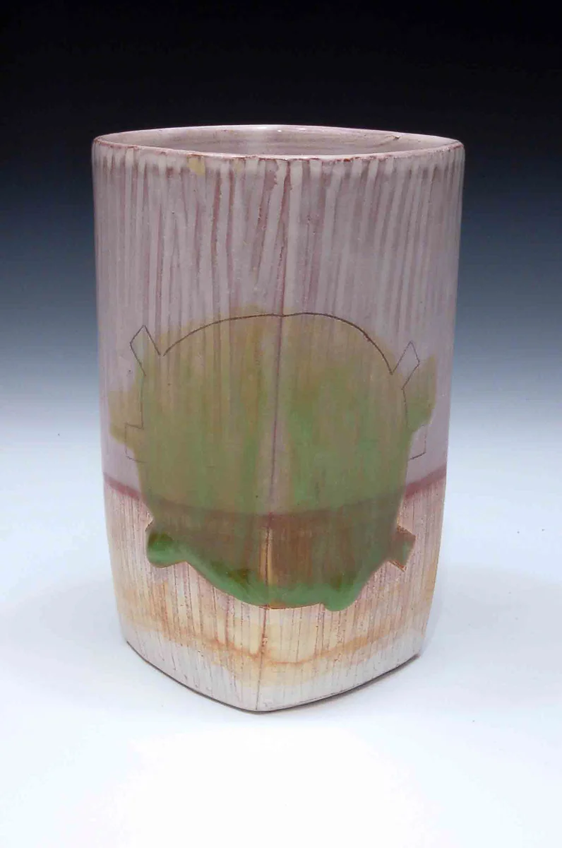 Square tumbler, earthenware, 2012