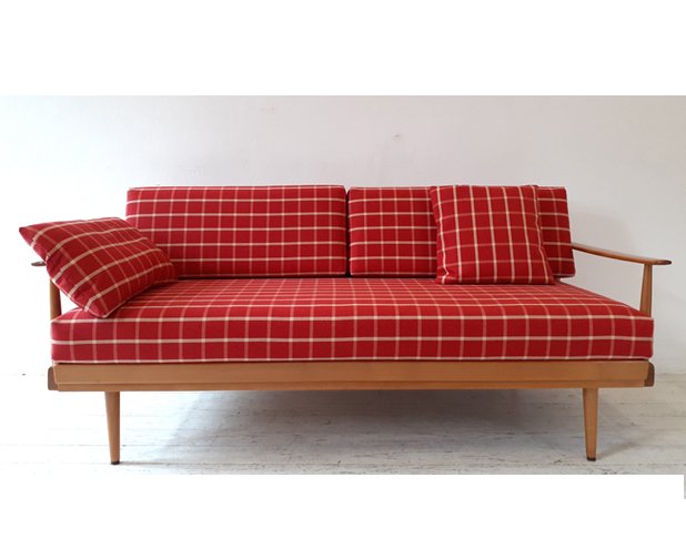 Sofa, Funktionssofa, Schlafsofa, mid century, Knoll International, Kirschholz, 2.jpg