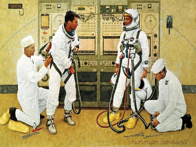 Grissom and Young, Norman Rockwell, 1965