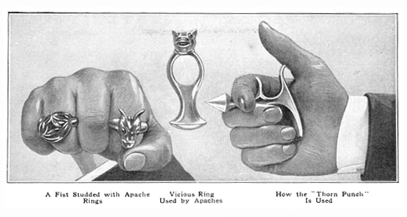  Anillos y diversos objetos transformados por los apaches en armas