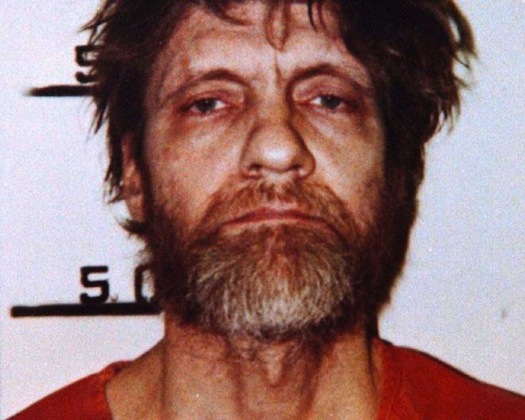 Unabomber posando para la ficha policial tras su detención