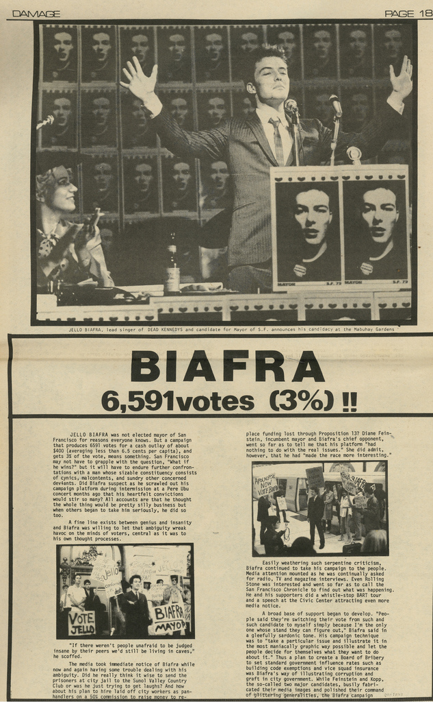 Artículo de la revista Damage donde se analiza la candidatura de Biafra y el resultado electoral