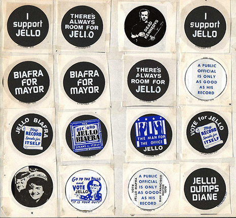 Pins de la campaña a la alcaldía del candidato Biafra
