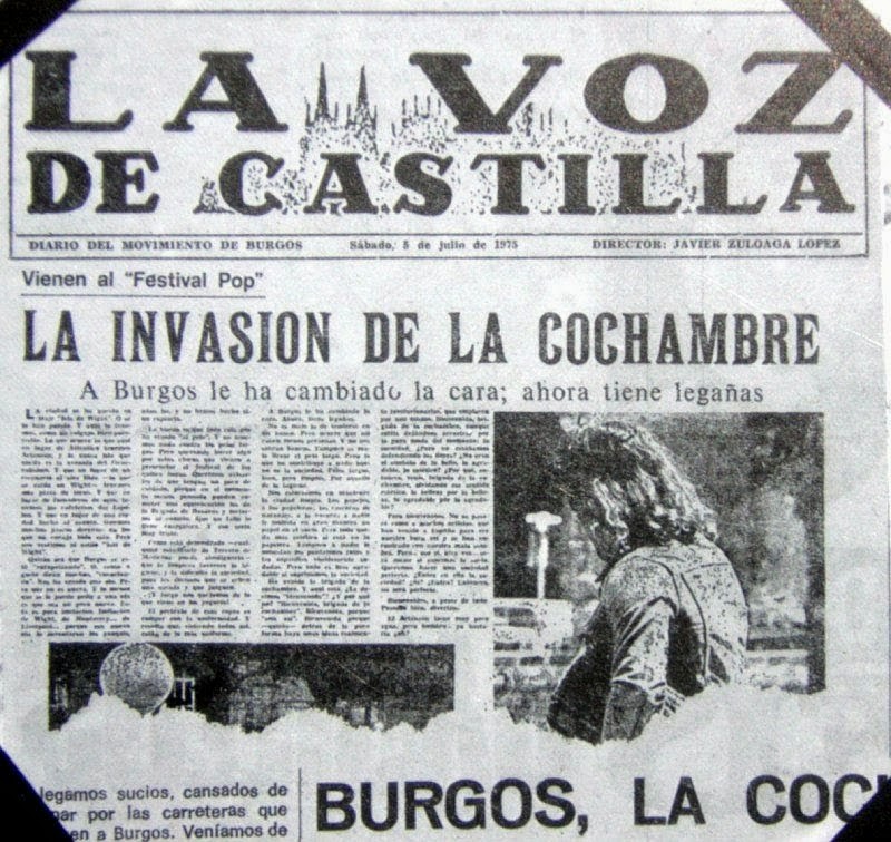 Portada de La Voz de Castilla en su edición del sábado 5 de julio de 1975
