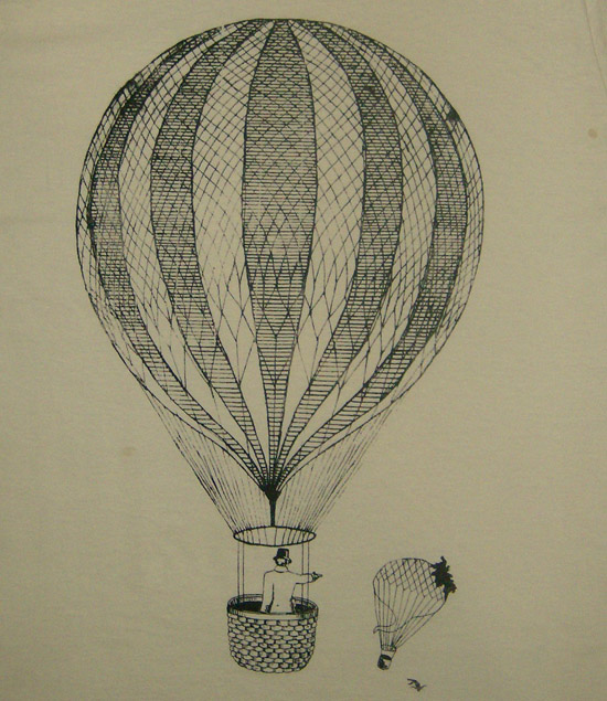 Ilustración del momento en que el globo de Le Pique, alcanzado por un disparo, se precipita a tierra
