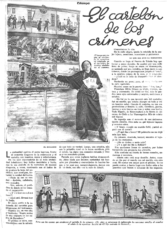 Reportaje de la revista Estampa «El cartelón de los crímenes»